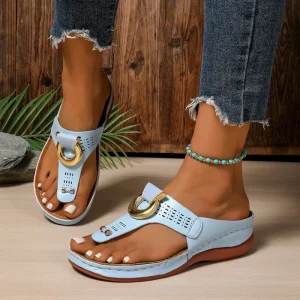 ashion2025 Summer New Large Size Sandals and Slippers Fashion Flip flops Wedge Heel Thick Bottom 231 231