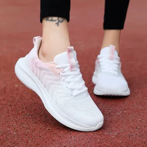 new solid color soft sole women’s running shoes lightweight shock absorption breathable running shoes