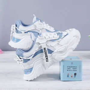 whale will Women’s Shoes Spring Breathable Waterproof Lightweight Sports Casual Torre Shoes Trendy Thick Sole Increased Mesh