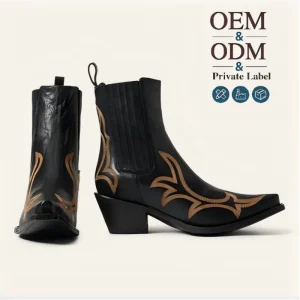womens black shoes western cowboy cowgirl women’s leather ankle boots for women ladies