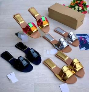 women’s summer sandals with metallic leopard print square toe flats new stylish versatile women’s slip on sandals